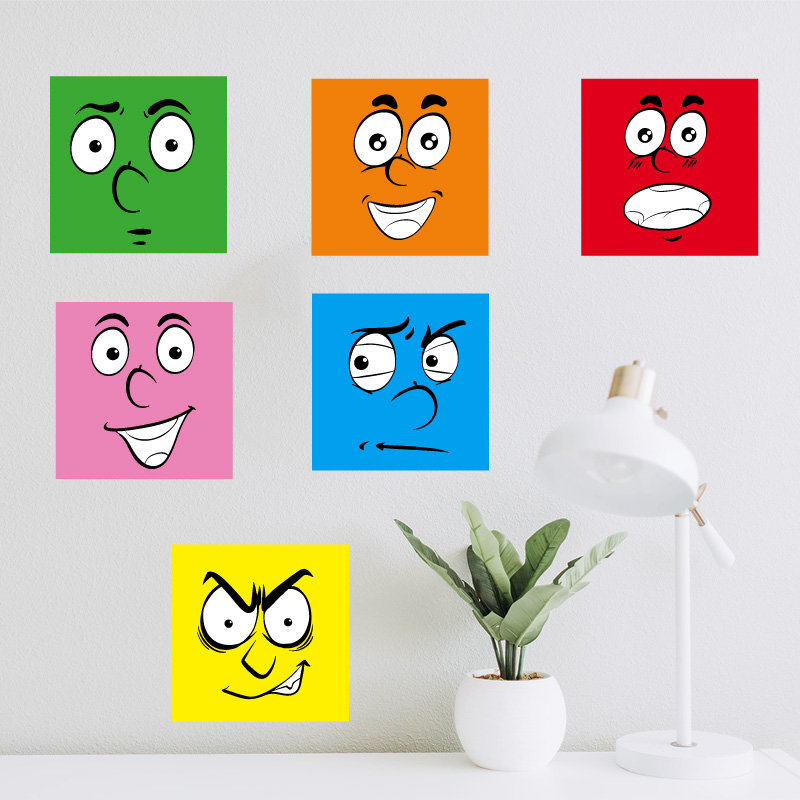 Αυτοκόλλητο τοίχου Colorfull Faces